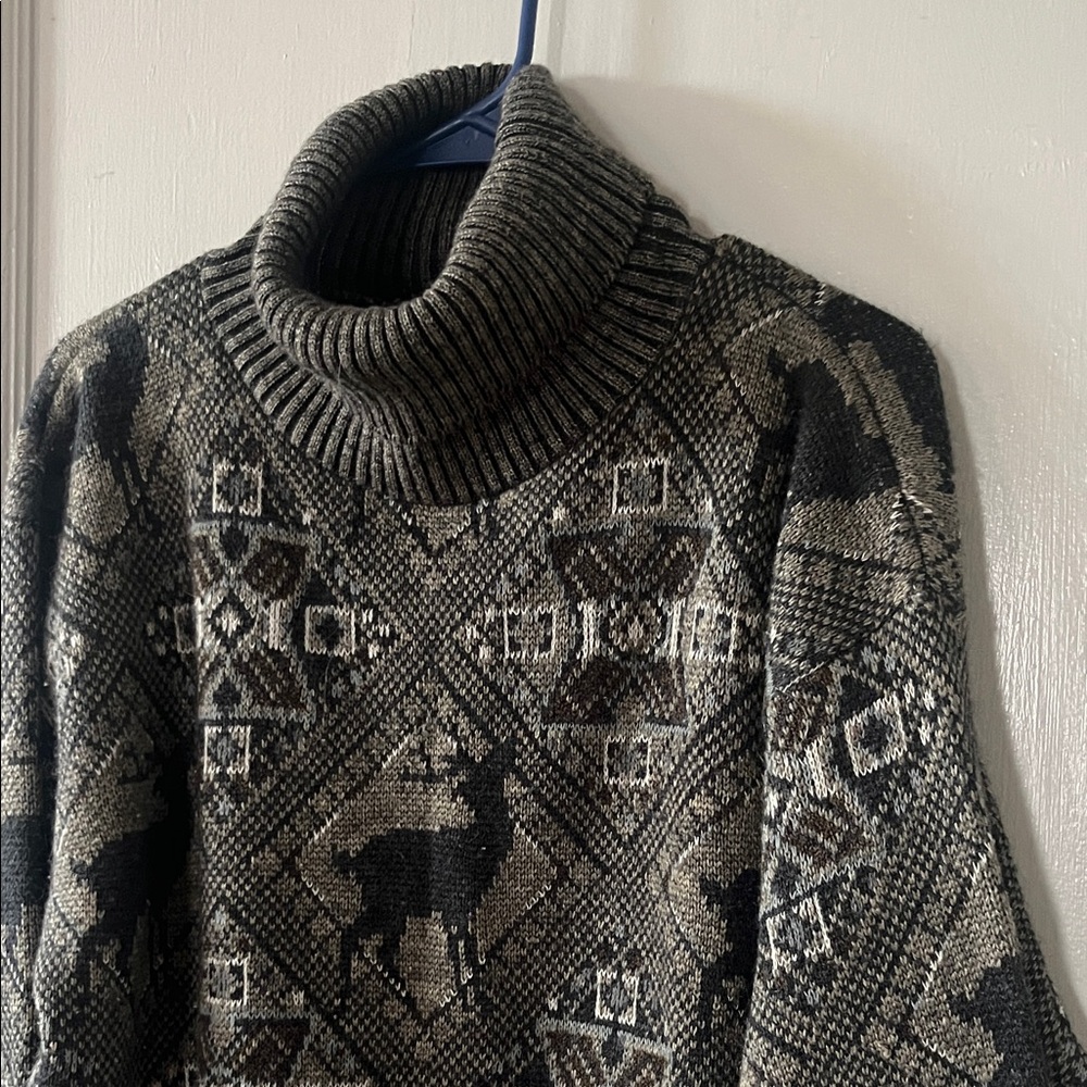 Vintage Women's Deer/Buck Coldwater Creek Turtleneck Sweater - Picture 3 of 4